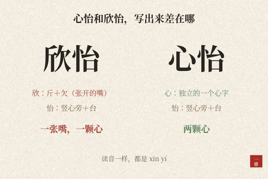 心怡这个名字怎么样：和欣怡念起来一样，两个字里都长着一颗心